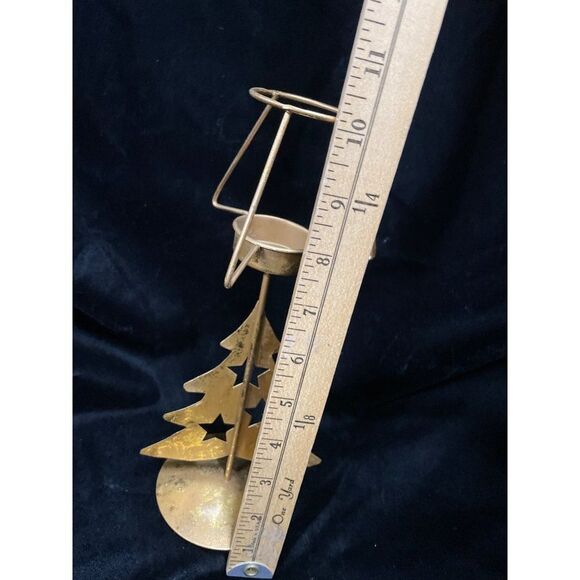 Vintage Christmas Tree Snowflake & stars Votive Candle Holder 10” - Picture 8 of 10